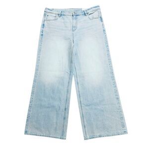 AMERICAN EAGLE NWT Light Wash Low Rise Baggy Wide Leg Jeans 16